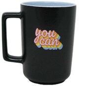 Wholesale - 17oz Black Tall Mug with Retro "You Can" on Outside and Blue Inside Contrast C/P 36, UPC: 195010144896